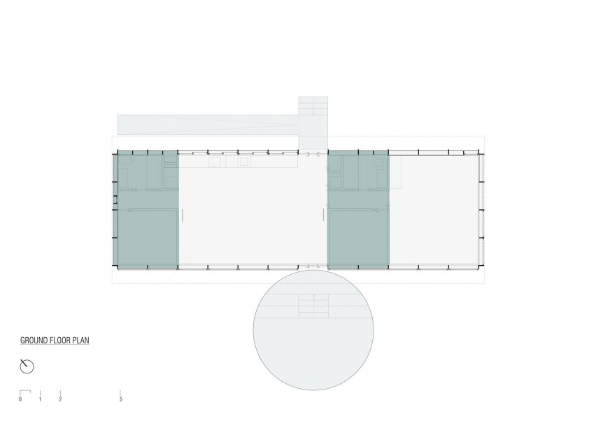 The ground floor plan of SP House by (E)StudioRO in Chile