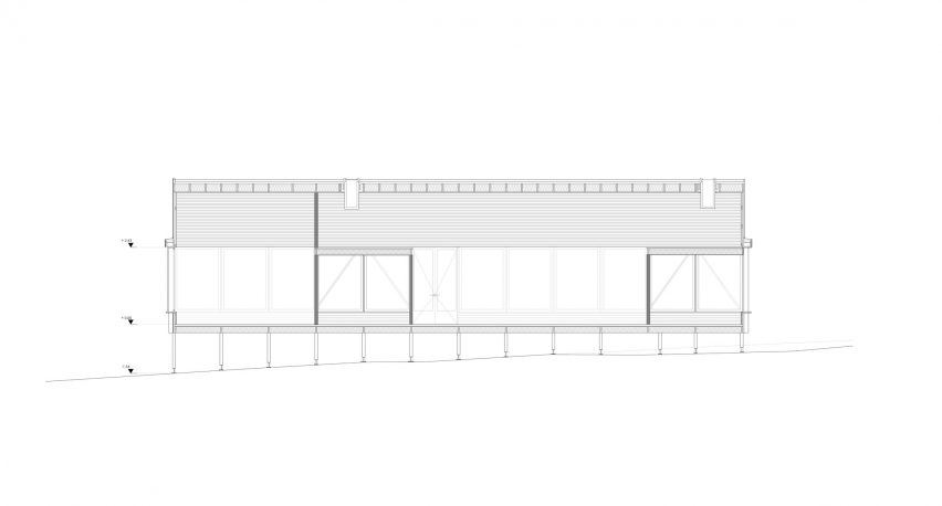 A long section of SP House by (E)StudioRO in Chile