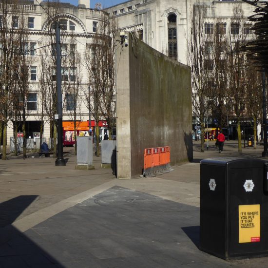 Tadao Ando's wall in Piccadilly Gardens, Manchester