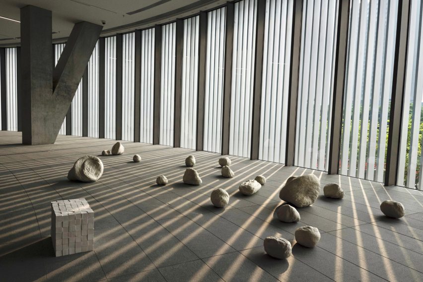 Gallery inside the He Art Museum by Tadao Ando