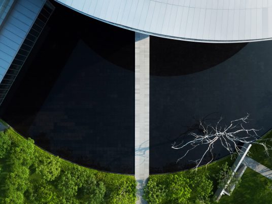 A pond adjacent to the He Art Museum by Tadao Ando