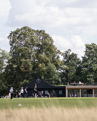 Cricket pavilion with roof top terrace