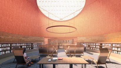 A reading room inside of Adjaye Associate's proposed Thabo Mbeki Presidential Library