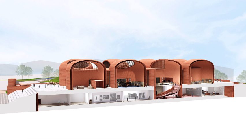 Perspective Section of Adjaye Associates' proposed Thabo Mbeki Presidential Library