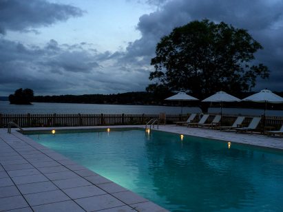 Swimming pool in The Lake House on Canandaigua hotel by Studio Tack and the Brooklyn Home Company