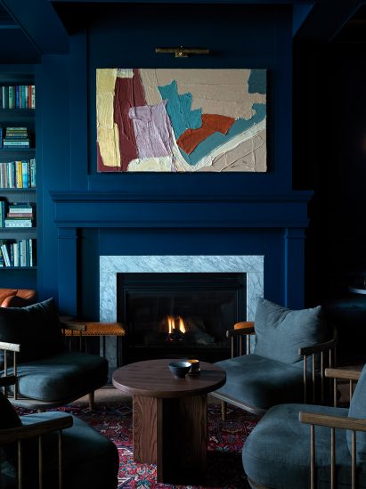 Library in The Lake House on Canandaigua hotel by Studio Tack and the Brooklyn Home Company