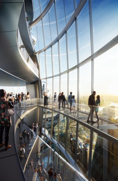 The atrium in The Tulip by Foster + Partners