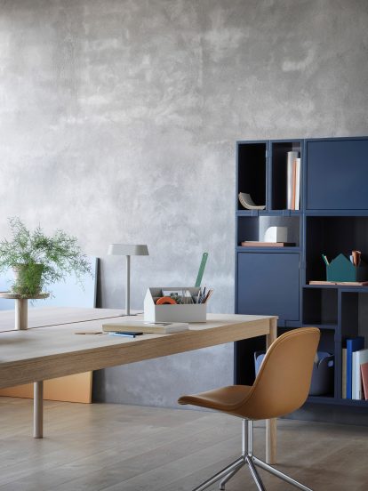 Table and lamp from Thomas Bentzen's The Linear System Series for Muuto