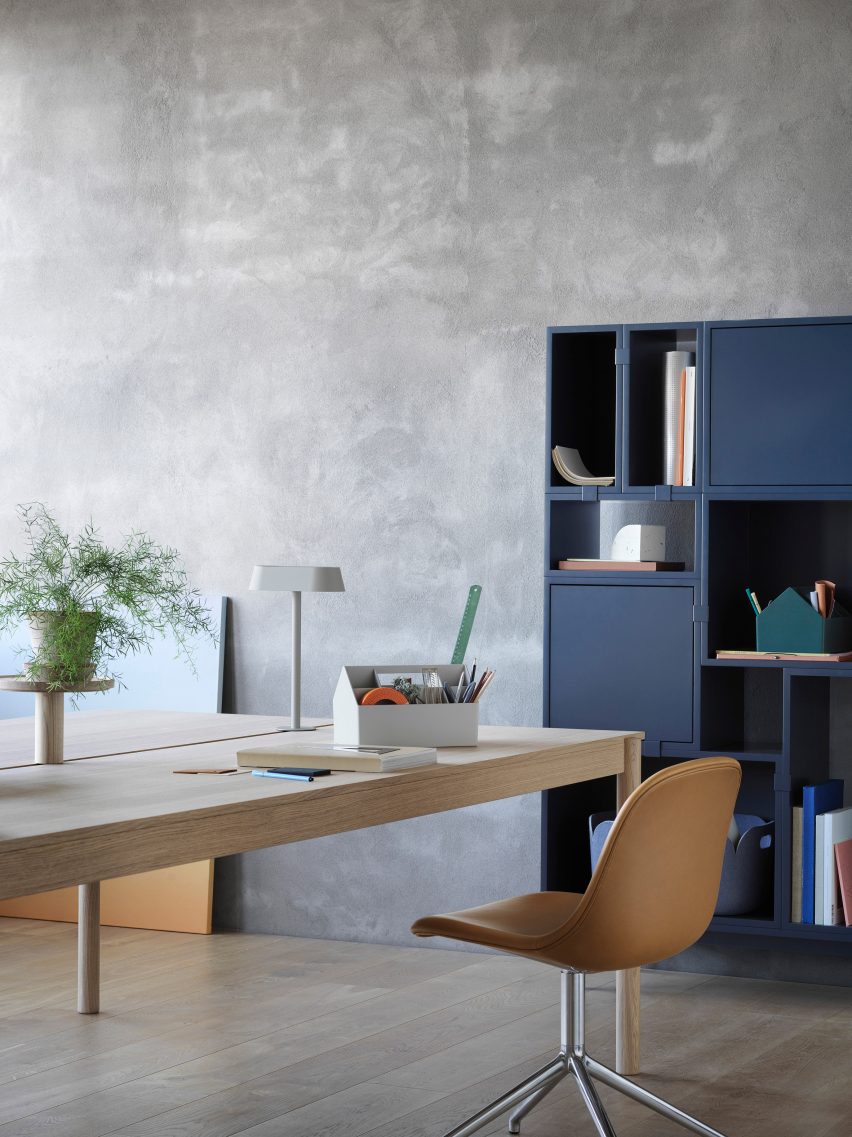 Table and lamp from Thomas Bentzen's The Linear System Series for Muuto
