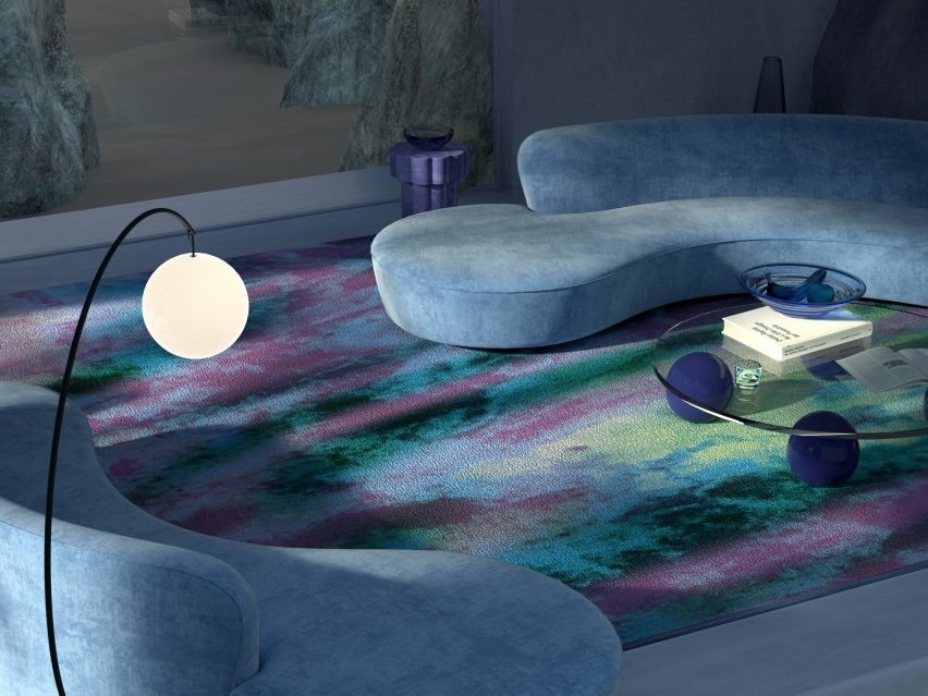 Render of Aurora carpet from Chromatic collection by Tsar Carpets