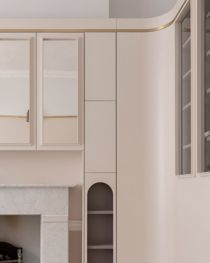 Upper Wimpole Street apartment by Jonathan Tuckey Design includes built-in storage walls
