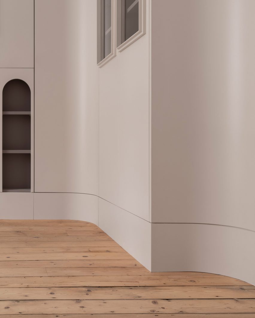 Upper Wimpole Street apartment by Jonathan Tuckey Design includes built-in storage walls