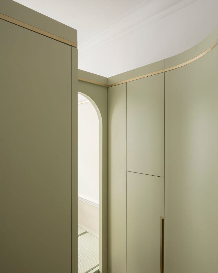 Upper Wimpole Street apartment by Jonathan Tuckey Design includes built-in storage walls