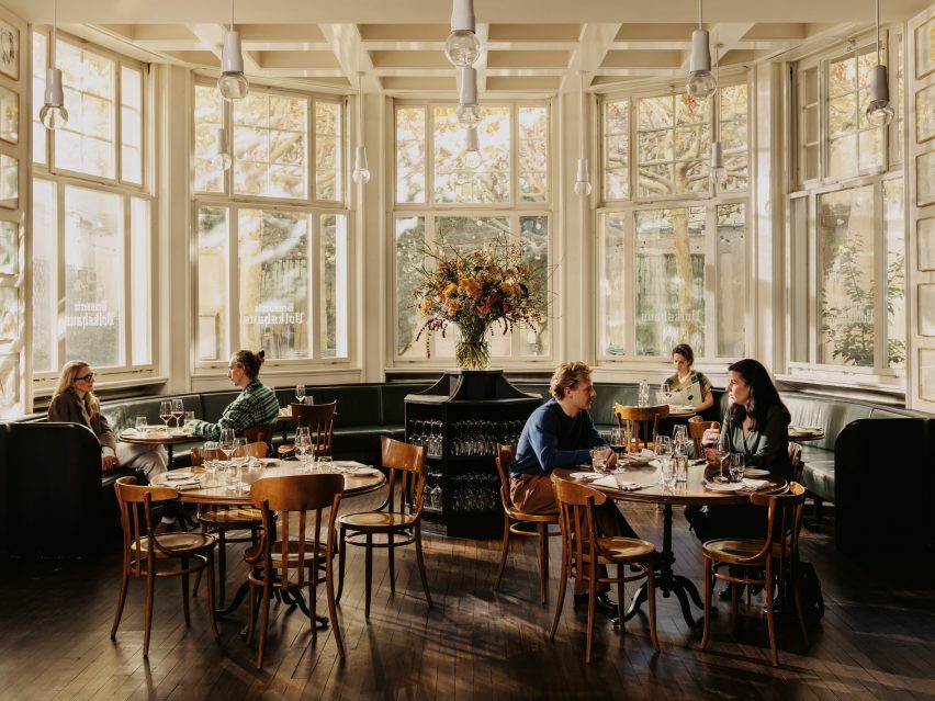 Brasserie in Volkshaus Basel Hotel by Herzog & de Meuron