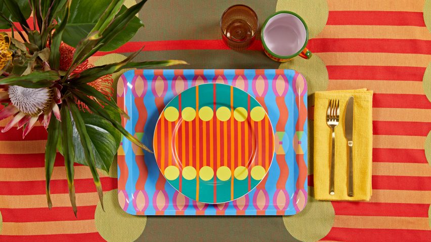 Omi tray and Aami Aami plate and tablecloth