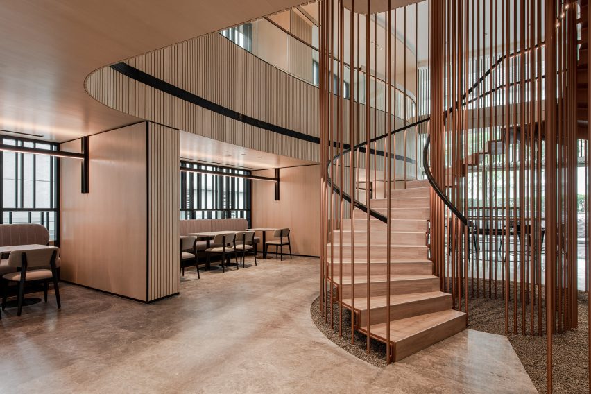 Staircase by Ministry of Design inside YTL Headquarters in Kuala Lumpur