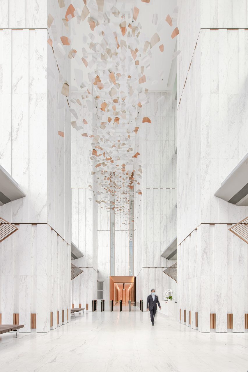 Entrance lobby by Ministry of Design inside YTL Headquarters in Kuala Lumpur