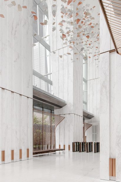 The entrance lobby by Ministry of Design in the YTL Headquarters in Kuala Lumpur