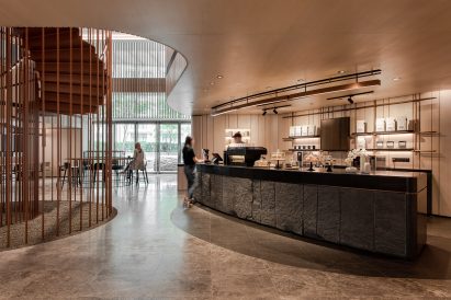 The cafe by Ministry of Design in the YTL Headquarters in Kuala Lumpur