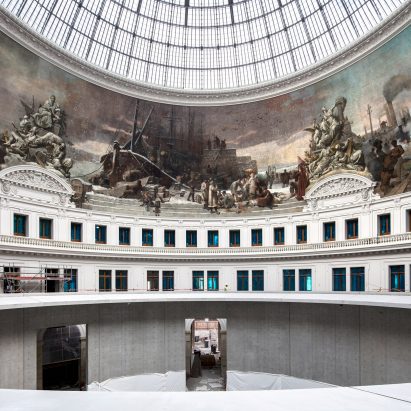 Inside of the renovated Bourse de Commerce by Tadao Ando