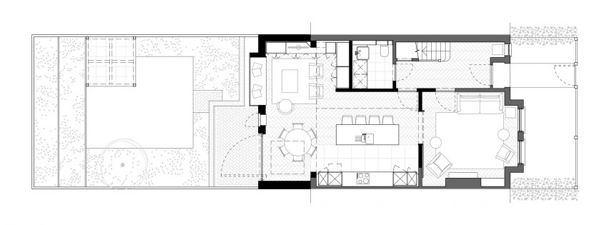 Charred House ground floor plan by Rider Stirland Architects in London