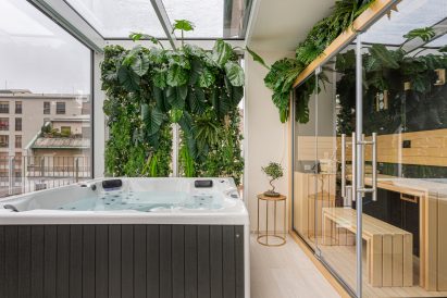 Outdoor terrace of Defhouse for influencers in Milan