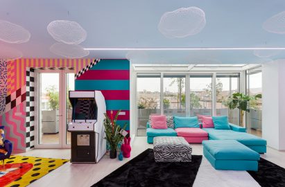 Living room of Defhouse for influencers in Milan