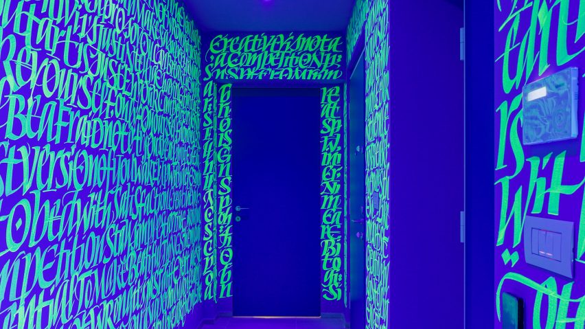 Corridors inside Defhouse for influencers in Milan