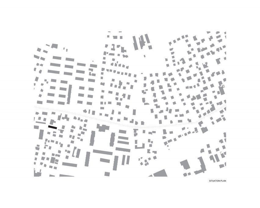 Location plan of The Double Brick House by Arhitektura