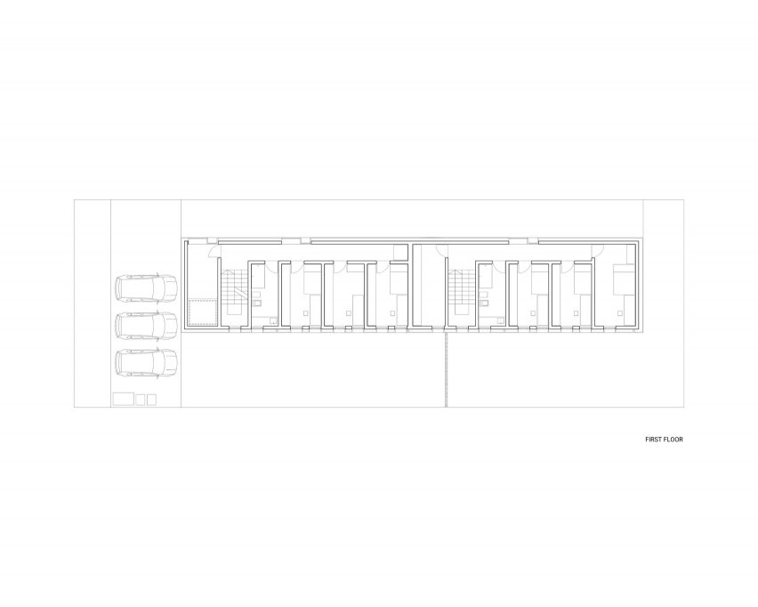 First floor plan of The Double Brick House by Arhitektura