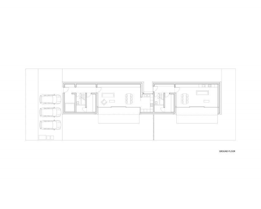 Ground floor plan of The Double Brick House by Arhitektura