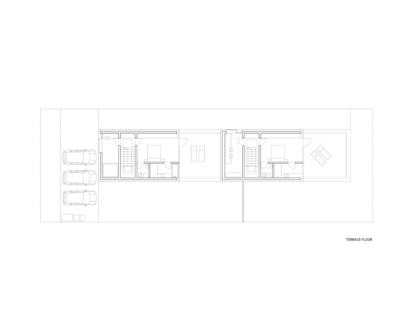 Second floor plan of The Double Brick House by Arhitektura