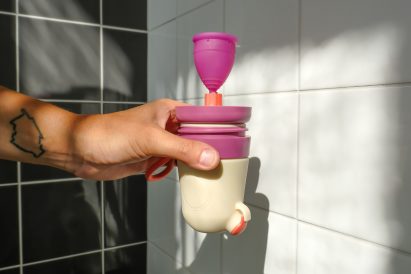 Emanui is a portable and reusable menstrual cup cleaner