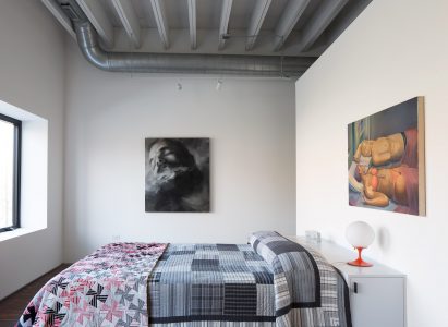 A bedroom inside Facilty, Chicago, by Carlo Parente