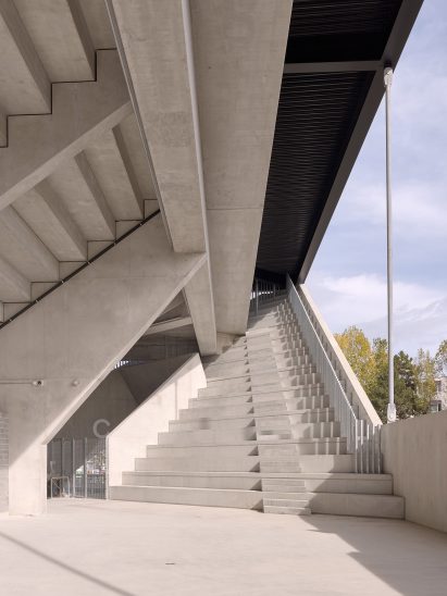 Steps on football stand
