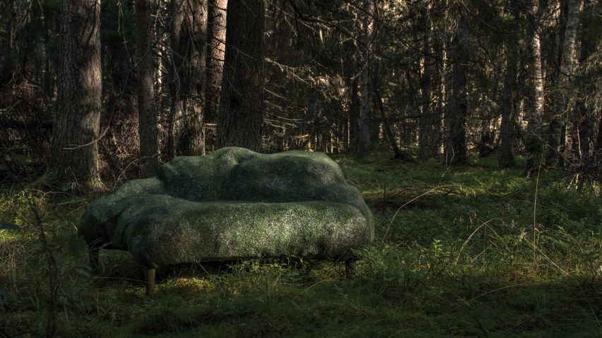 Front and Moroso’s Design by Nature furniture imitates mossy rock formations