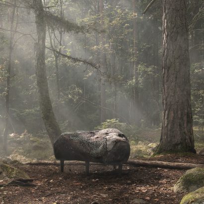 Front and Moroso’s Design by Nature furniture imitates mossy rock formations