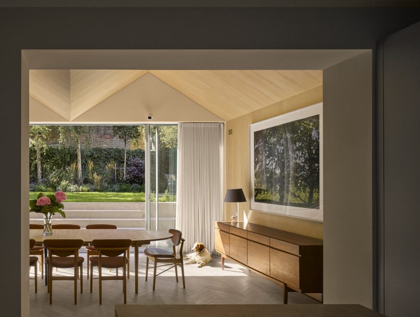 View through to new extension in Hampstead House by Dominic McKenzie Architects