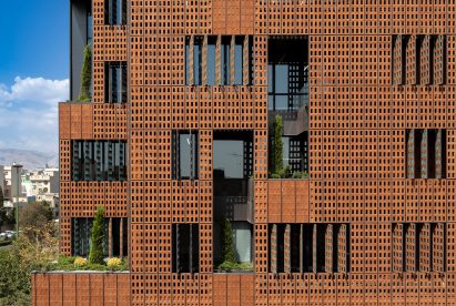 Brick facade of Sharif Office Building by Hooba Design Group