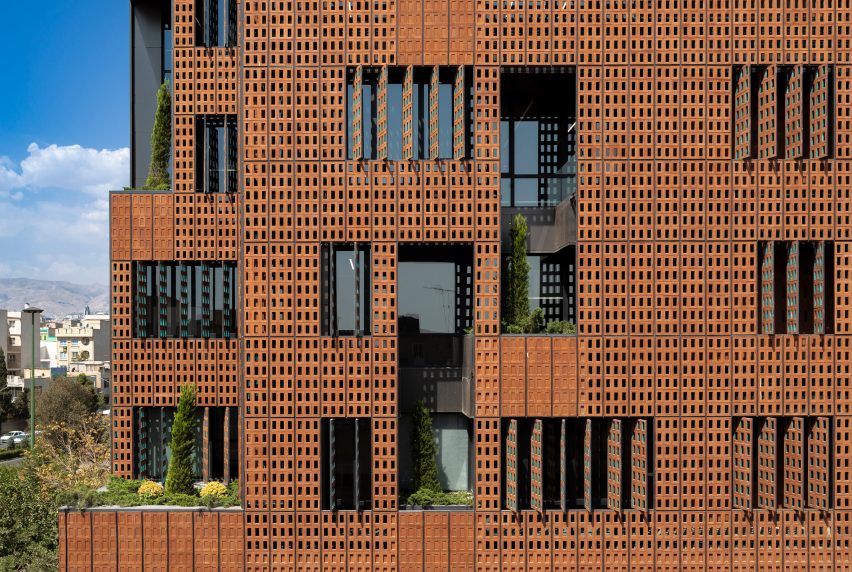 Brick facade of Sharif Office Building by Hooba Design Group