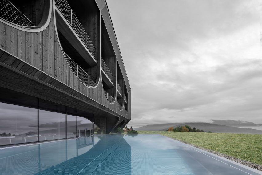 The swimming pool of Hotel Milla Montis by Peter Pichler Architecture