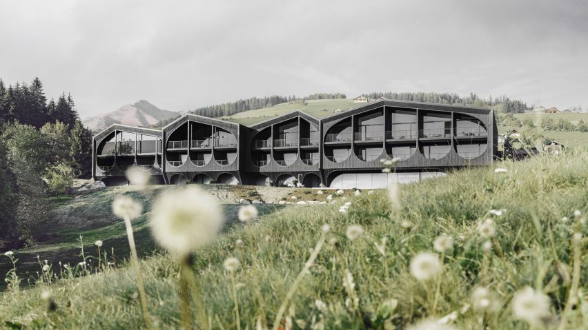 The exterior of Hotel Milla Montis by Peter Pichler Architecture