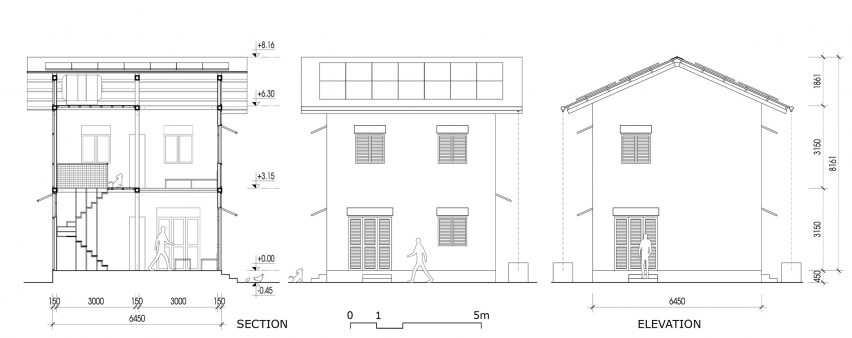 Section of HOUSE by H&P Architects