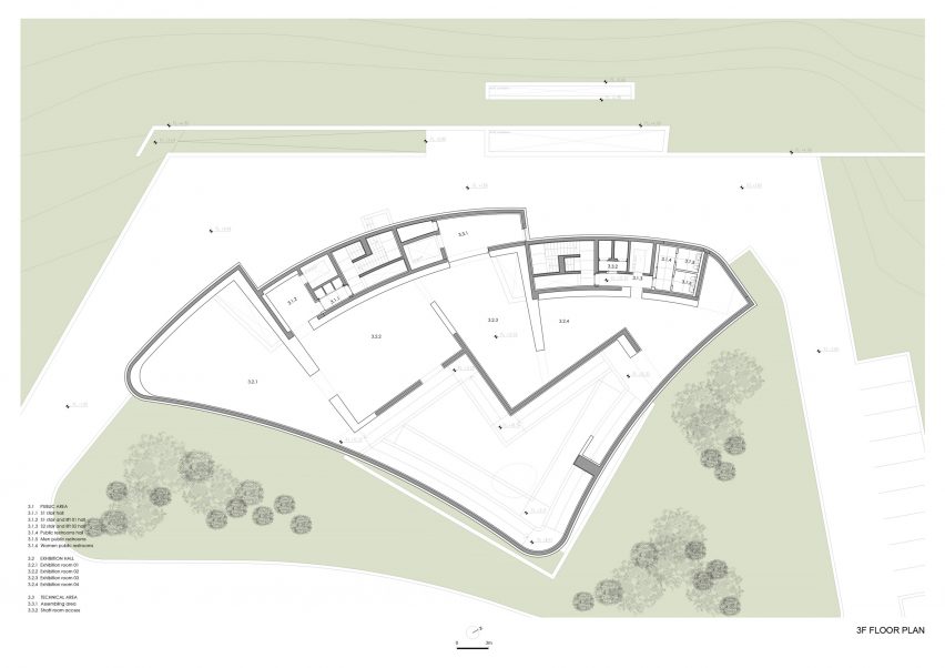 Third floor of Huamao Museum of Art and Education by Álvaro Siza and Carlos Castanheira