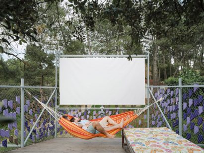 Roof-top film screening area