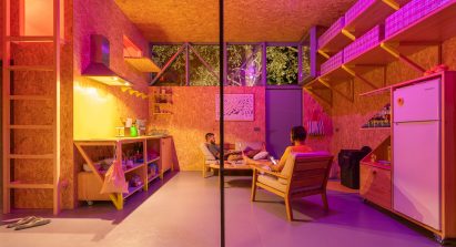 OSB living room in timber cabin