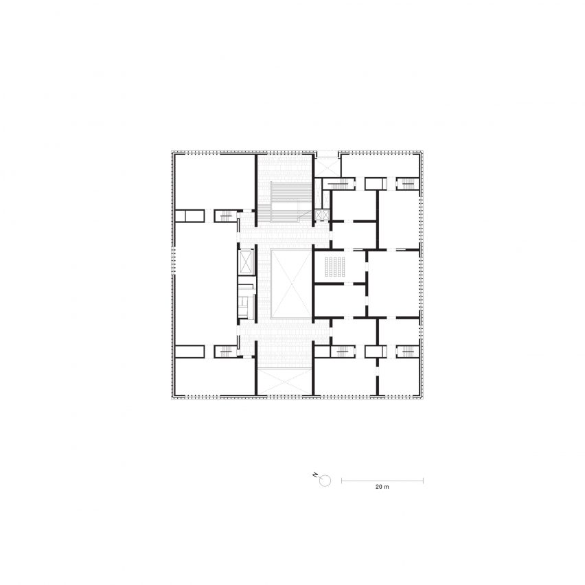 First floor of the Kunsthaus Zurich museum extension by David Chipperfield
