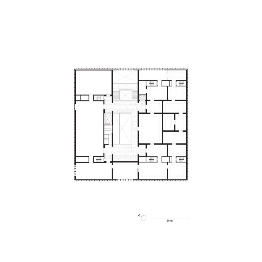 Second floor of the Kunsthaus Zurich museum extension by David Chipperfield