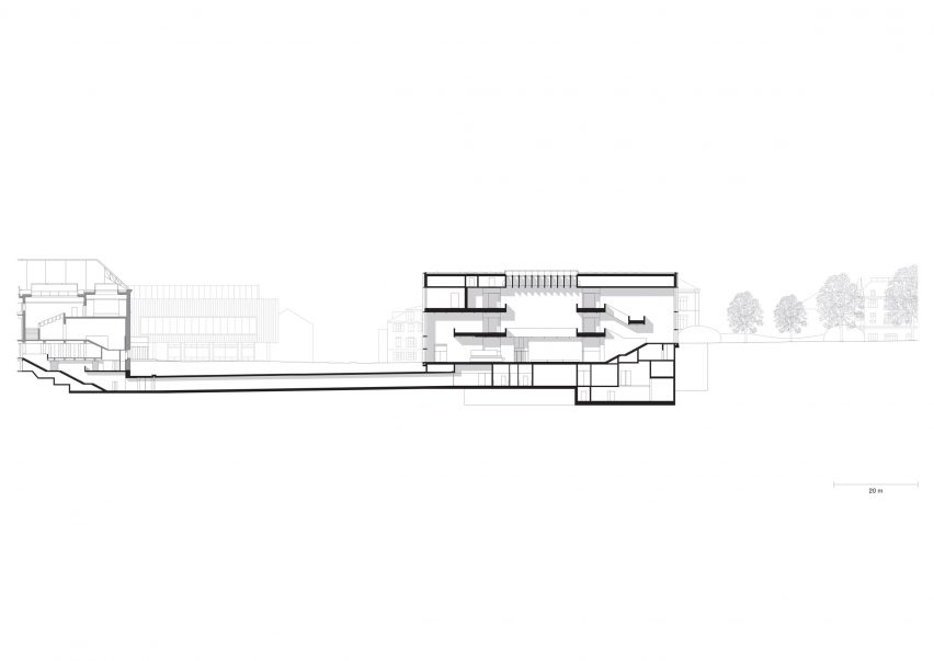 Section of the Kunsthaus Zurich museum extension by David Chipperfield