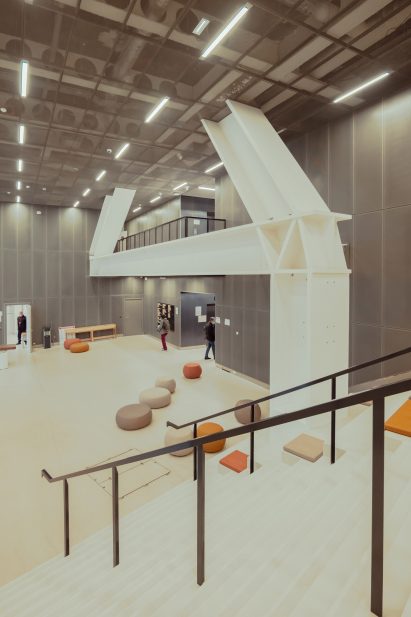 An informal workspace within the Le Monde Headquarters in Paris by Snøhetta